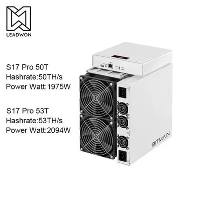 Antminer S17 Pro 50T 53T 82dB دست دوم با فن دو سیلندر