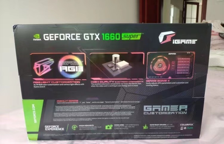 کارت گرافیک 6G ETH دکل معدن 1785MHZ رنگارنگ IGaMe GeForce GTX 1660 Super Ultra
